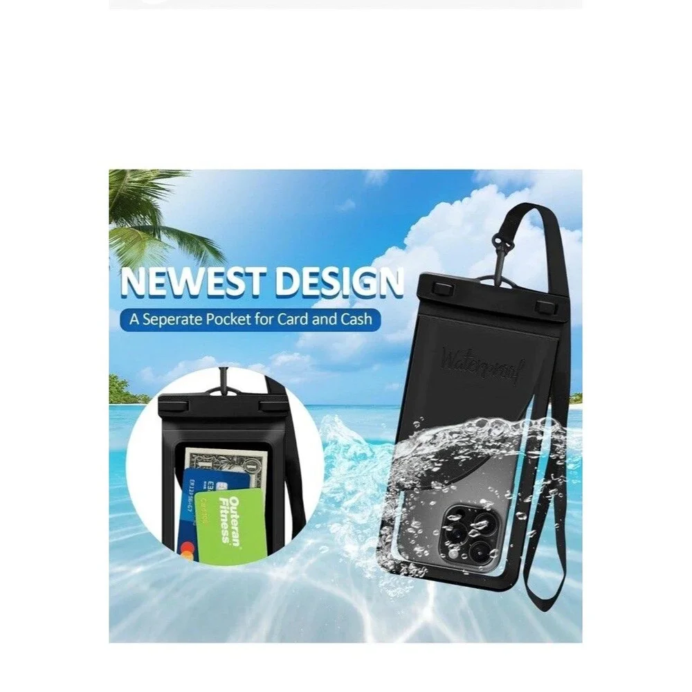Waterproof Phone Pouch, with Inside Card Bag, Large Waterproof Case for iPhone 1